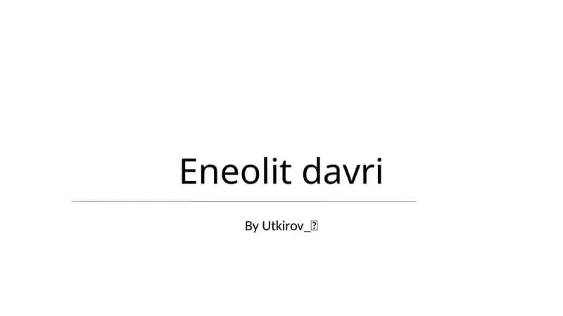 Eneolit davri
