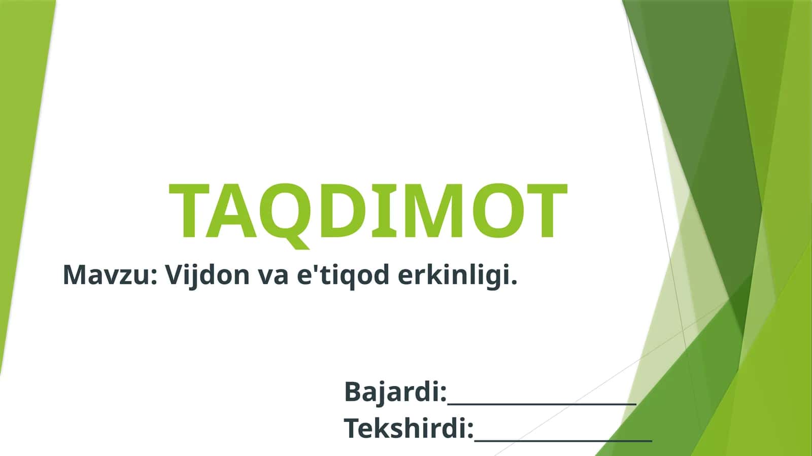 Vijdon va e'tiqod erkinligi