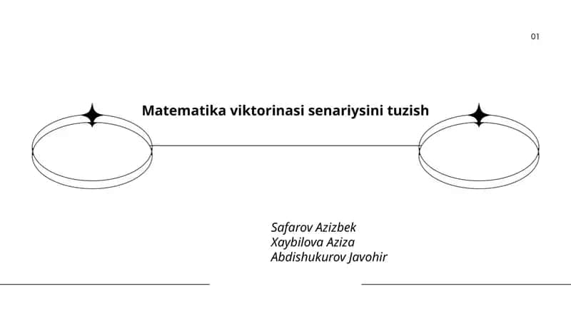Matematika viktorinasi senariysini tuzish