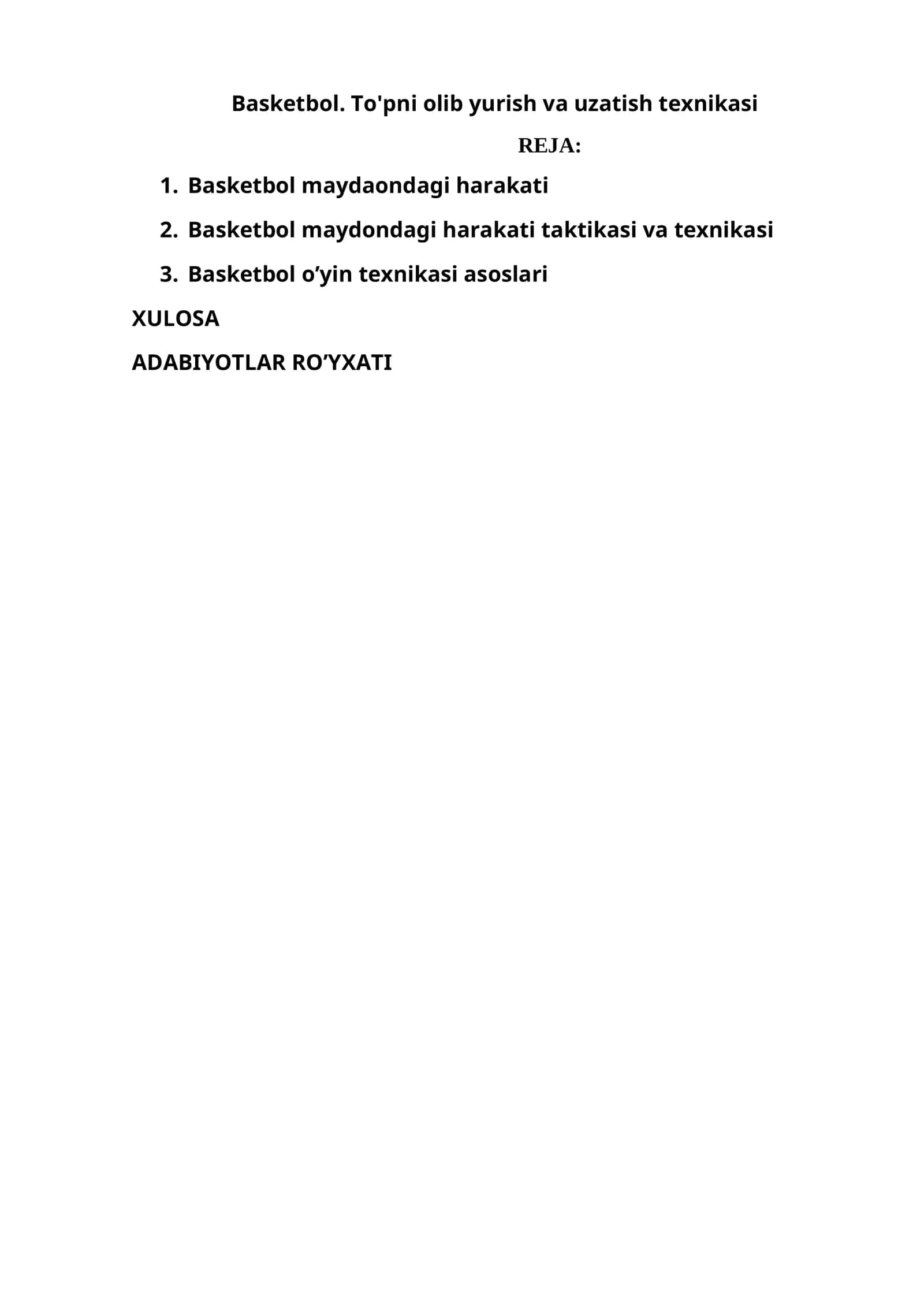 Basketbol. To'pni olib yurish va uzatish texnikasi