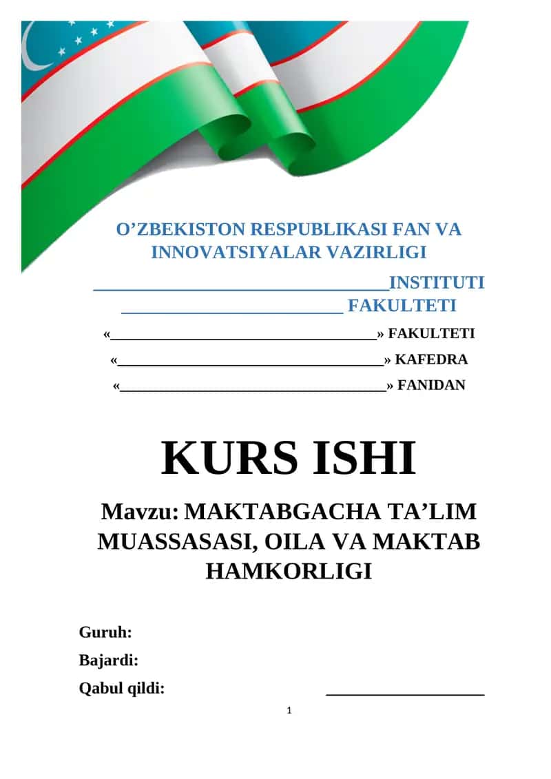 MAKTABGACHA TA’LIM MUASSASASI, OILA VA MAKTAB HAMKORLIGI