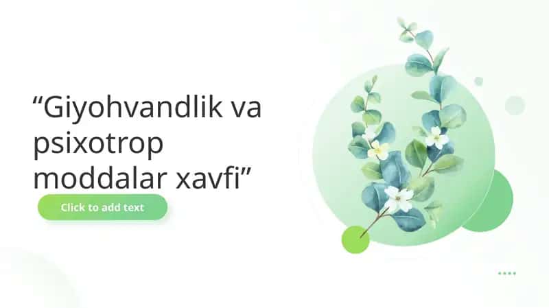 Giyohvandlik va psixotrop moddalar xavfi