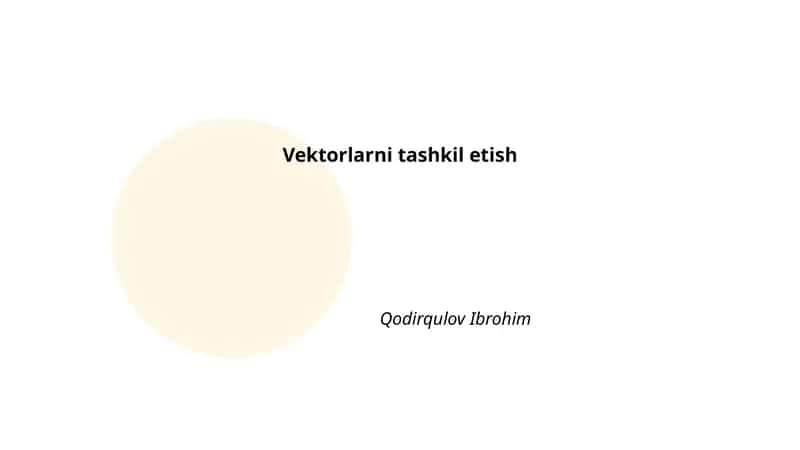 Vektorlarni tashkil etish
