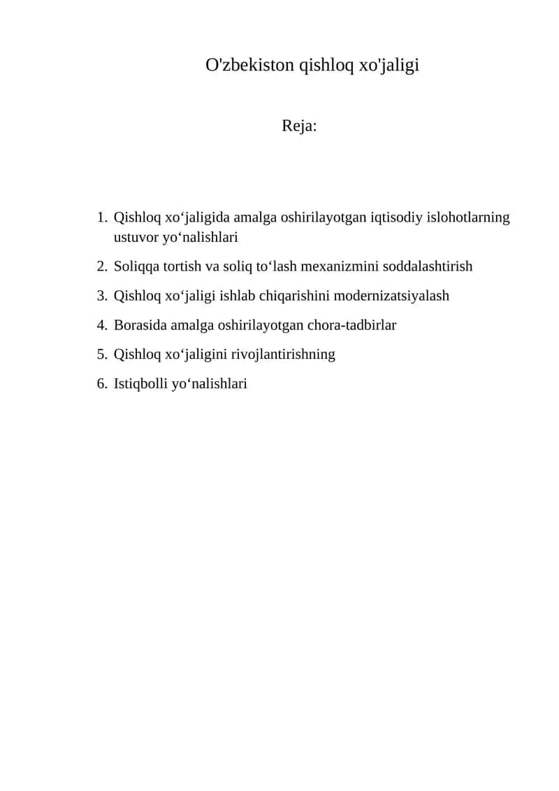 Qishloq xo'jaligi