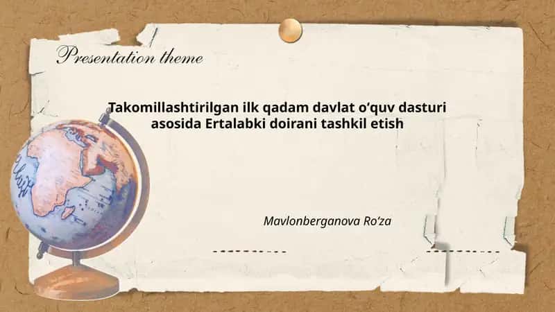 Takomillashtirilgan ilk qadam davlat oʻquv dasturi asosida Ertalabki doirani tashkil etish