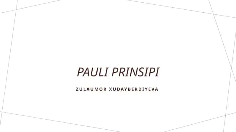 Pauli prinsipi