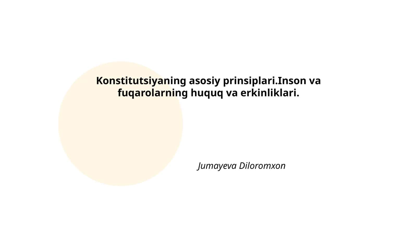 Konstitutsiyaning asosiy prinsiplari