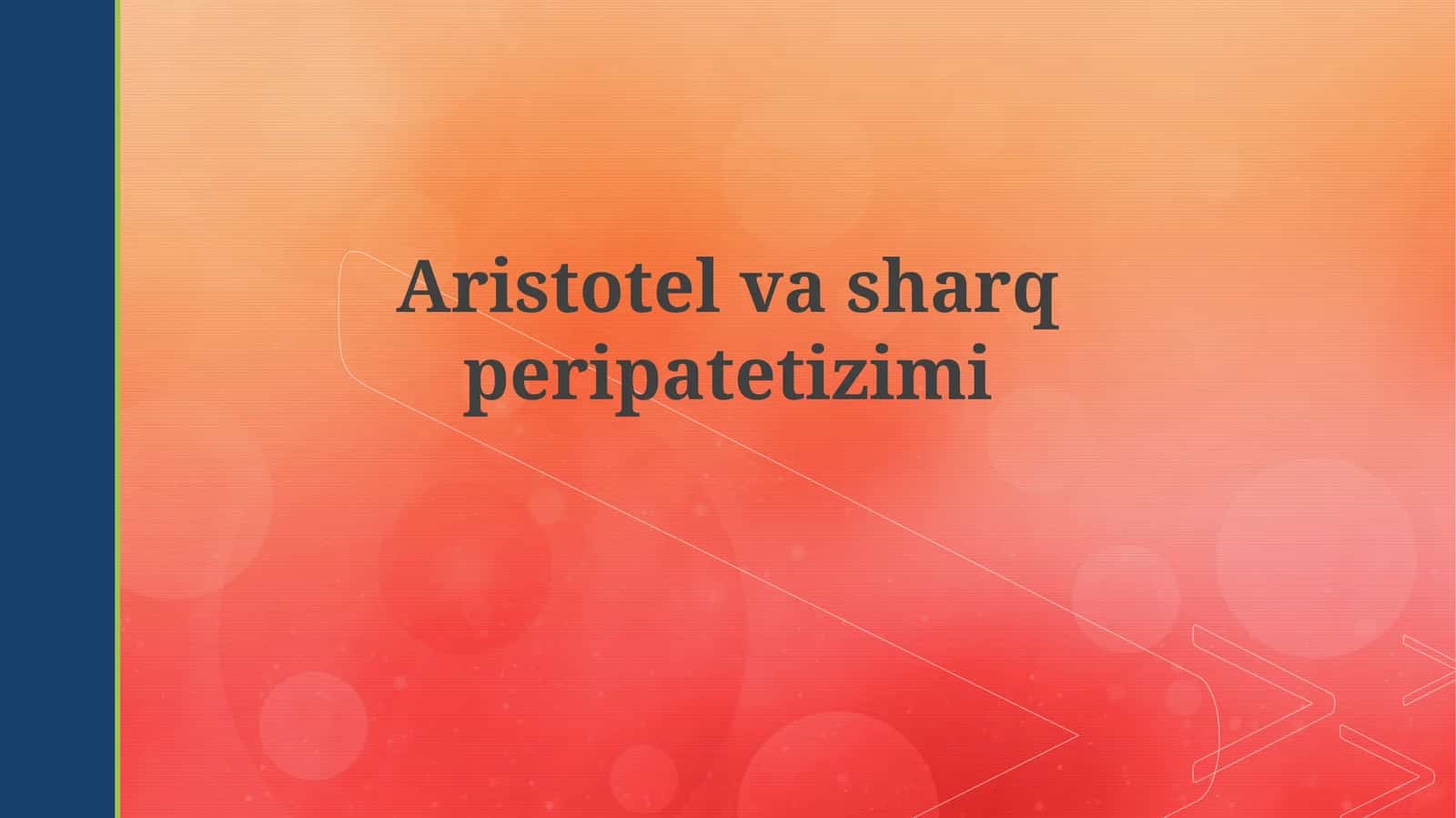 Aristotel va sharq peripatetizmi