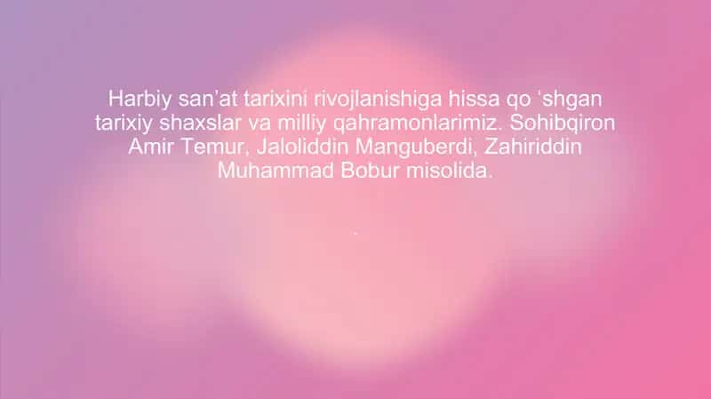 Bobur harbiy strategiyani adabiyot orqali targ‘ib qilishi.