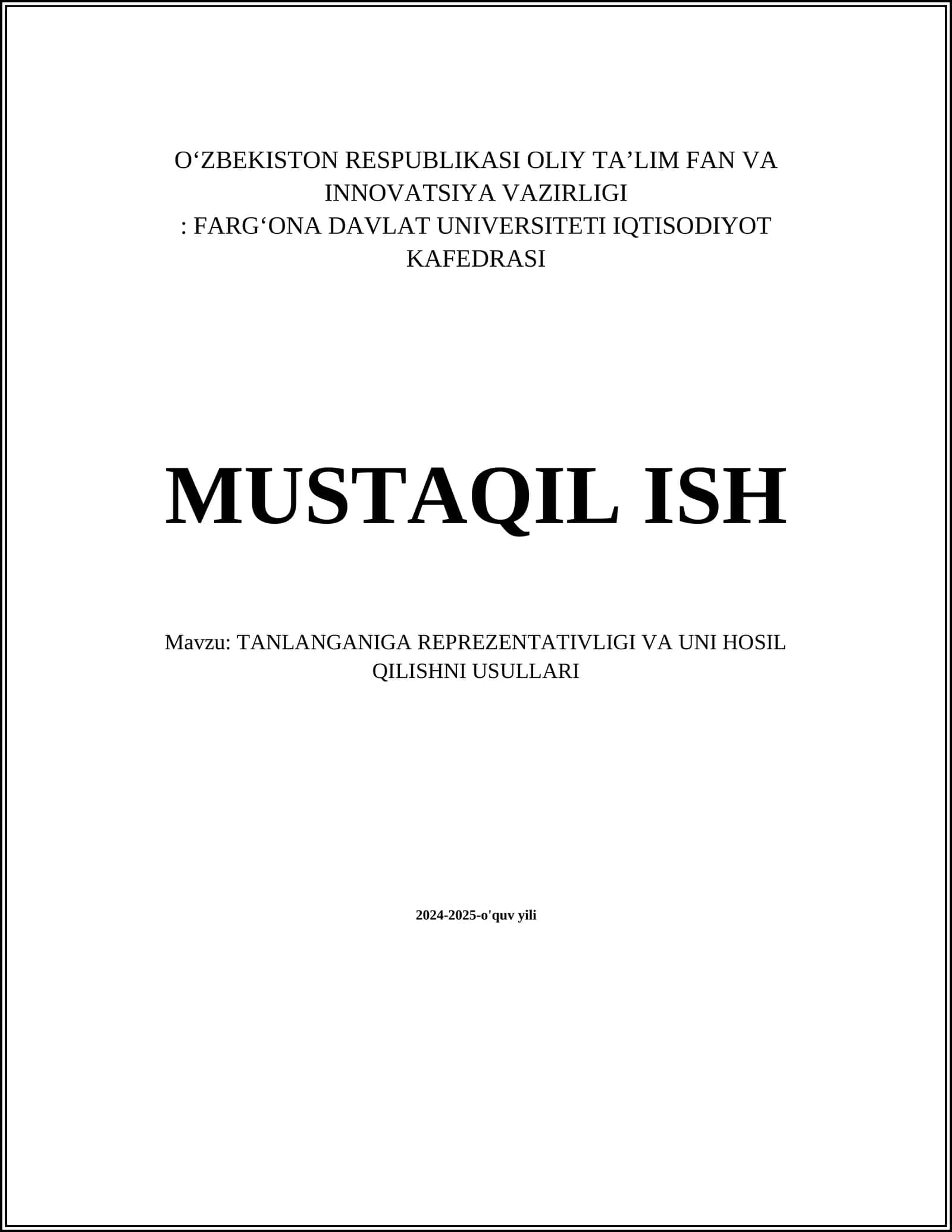 Tanlanganlik tushunchasi