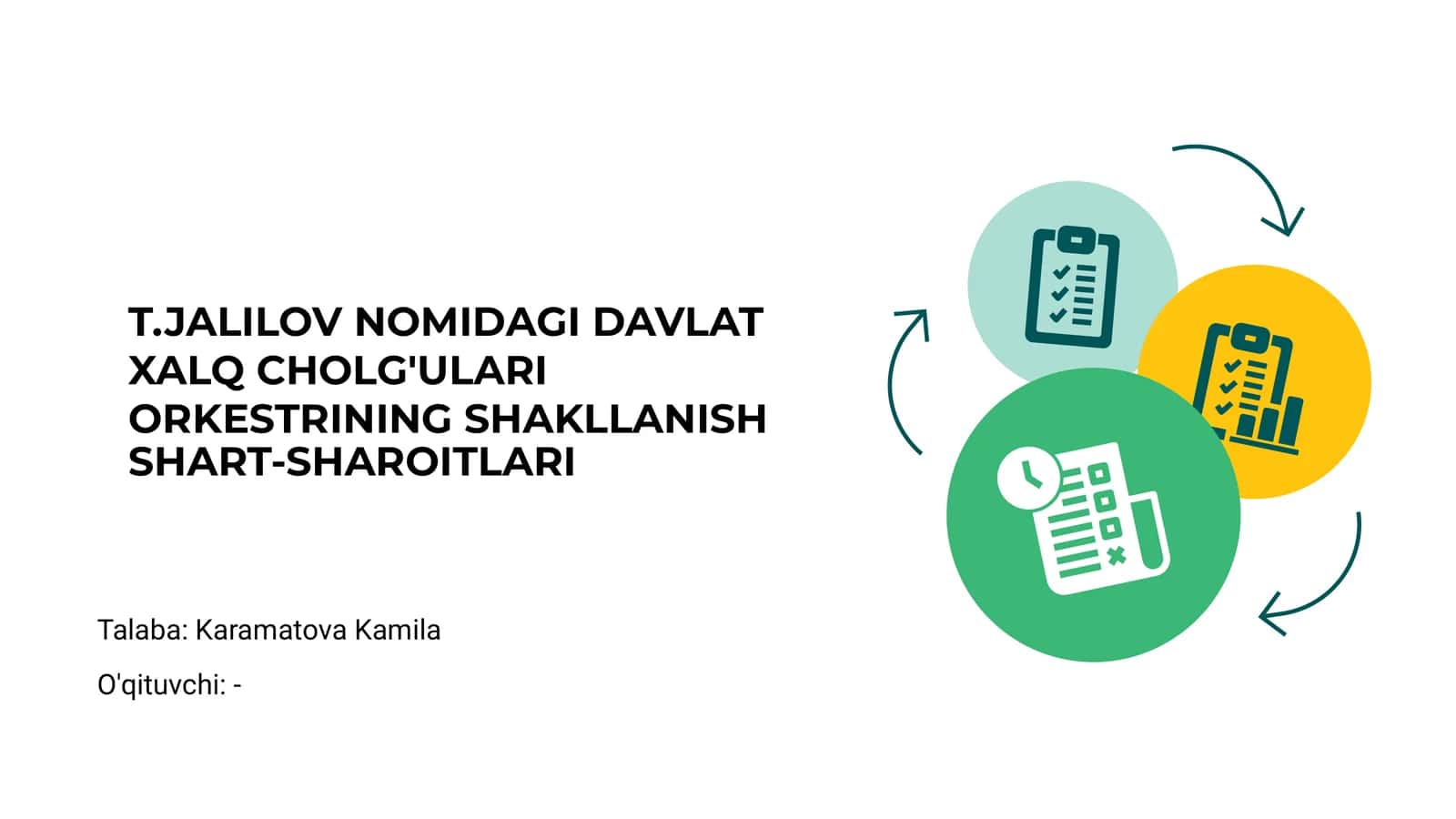T.JALILOV NOMIDAGI DAVLAT XALQ CHOLG'ULARI ORKESTRINING SHAKLLANISHI