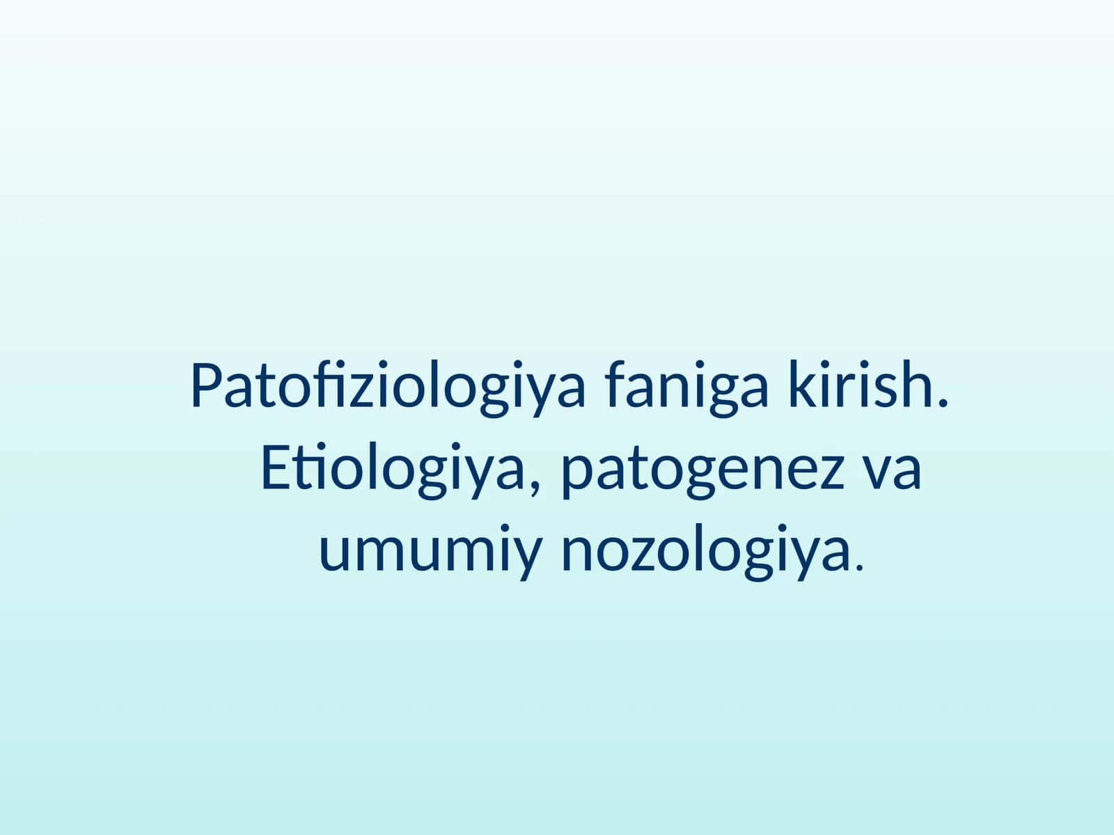 Patofiziologiya