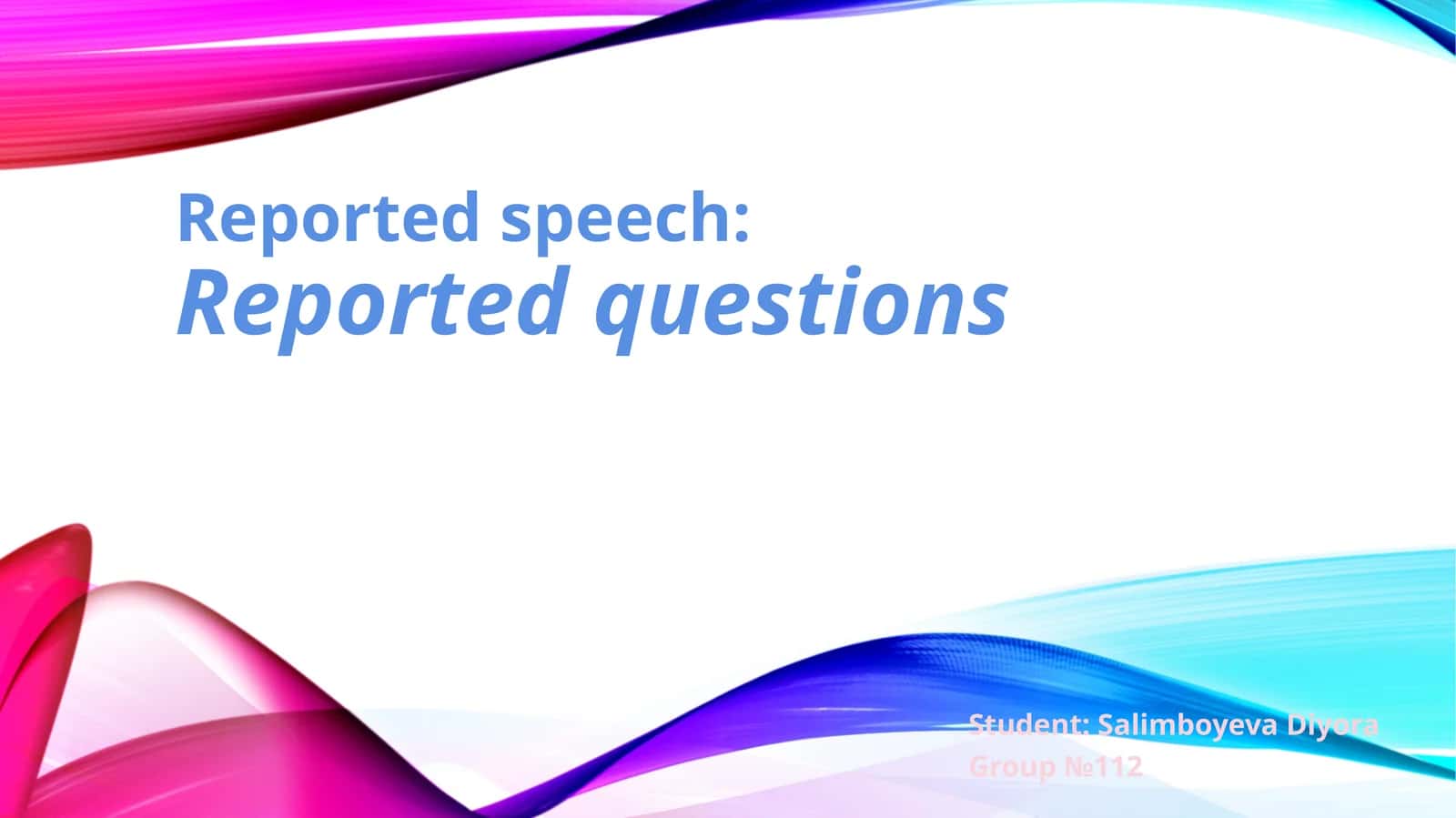 Reported Questions