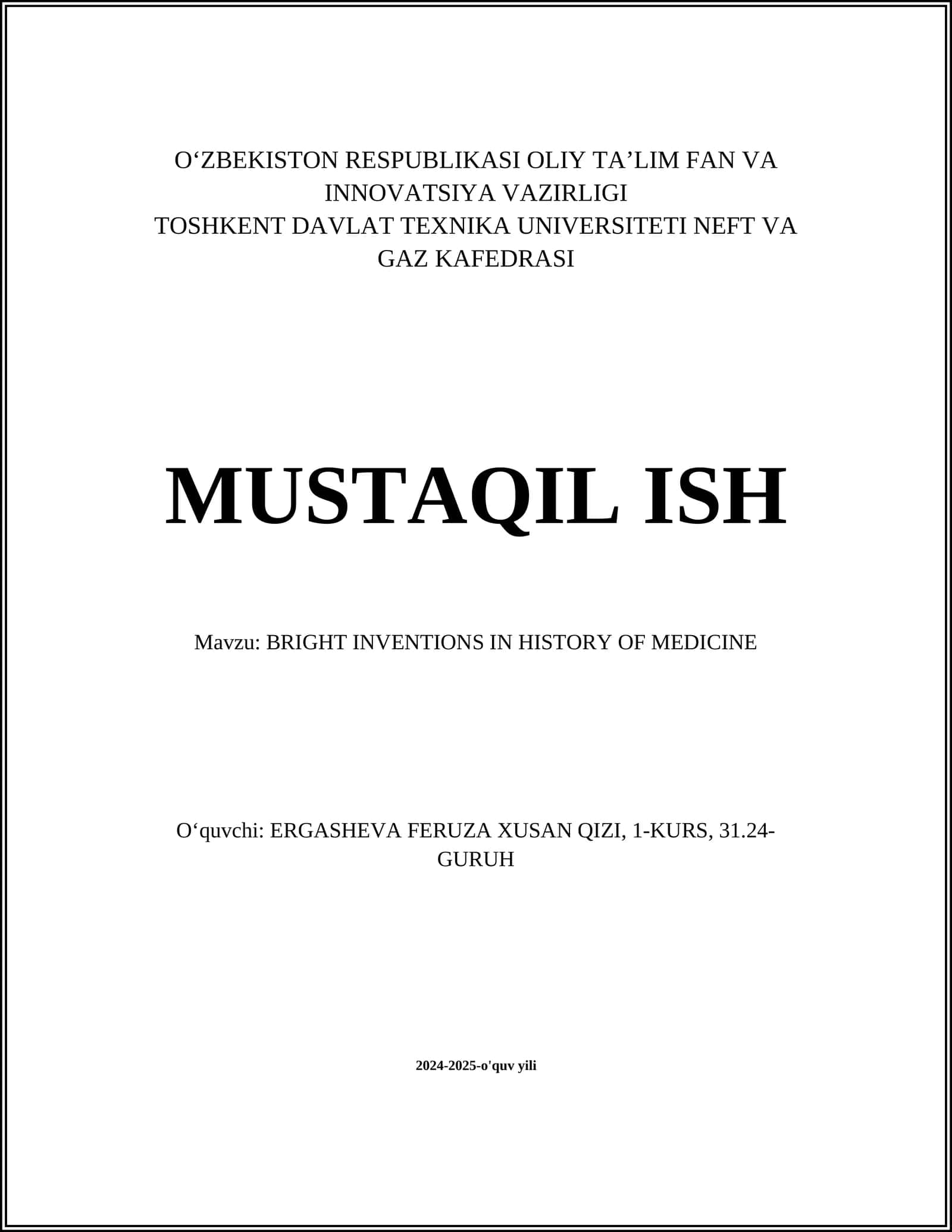 BRIGHT INVENTIONS IN HISTORY OF MEDICINE