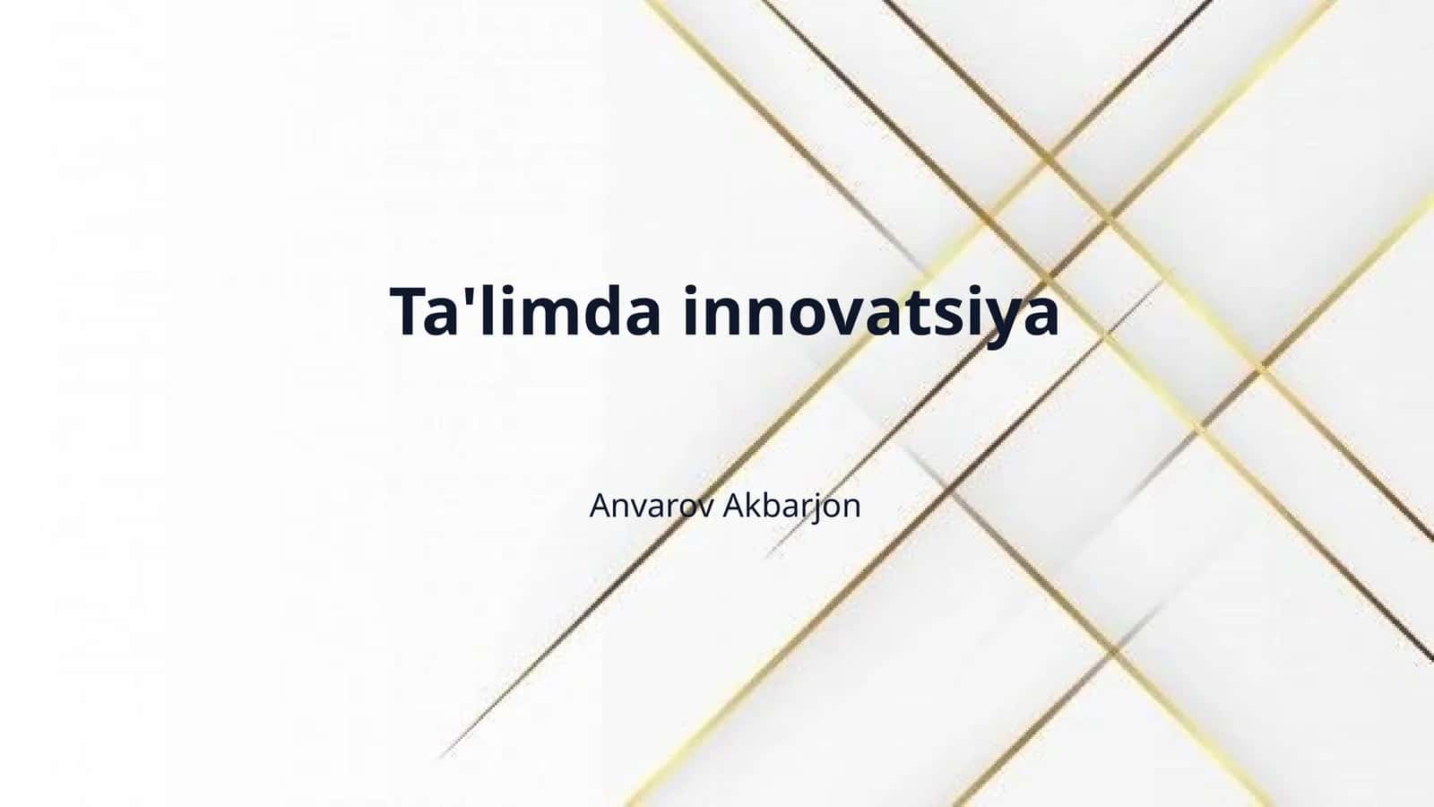 Ta'limda innovatsiya