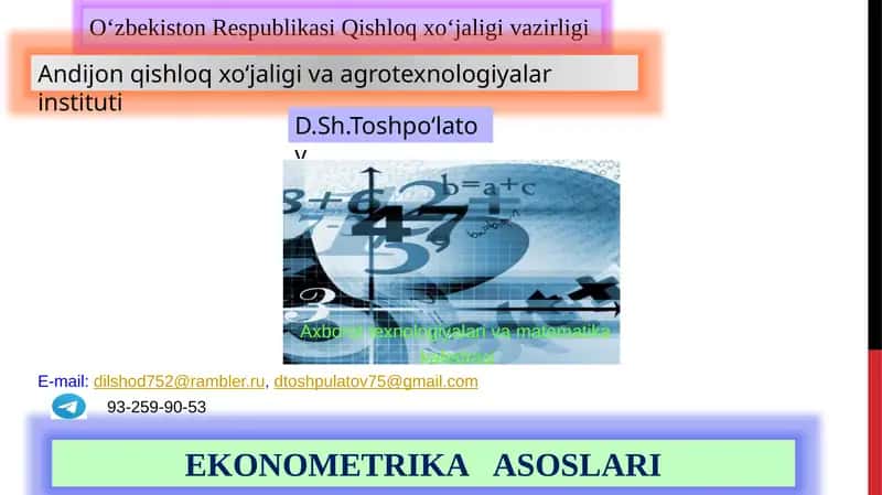 EKONOMETRIKA ASOSLARI