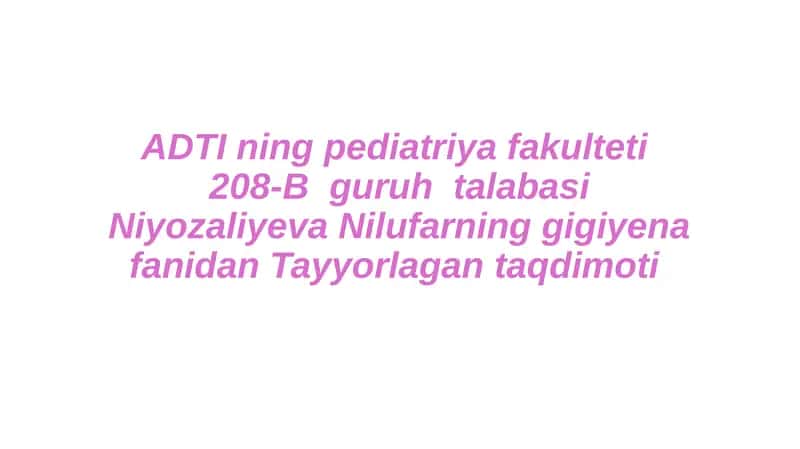 Bemorlarini ovqatlanishini tashkil qilish ovqatlanishini tashkil qilish