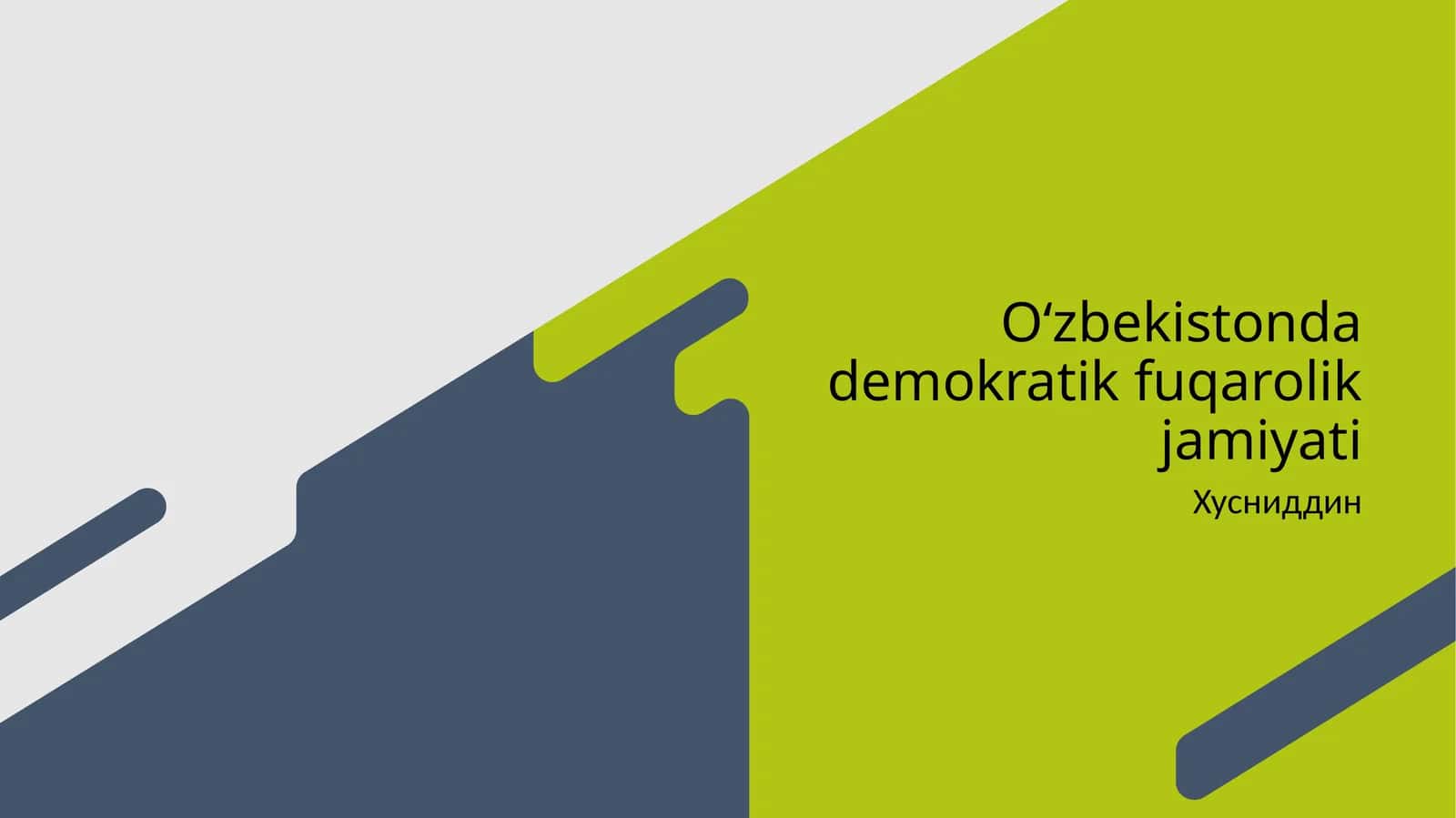 Oʻzbekistonda demokratik fuqarolik jamiyati