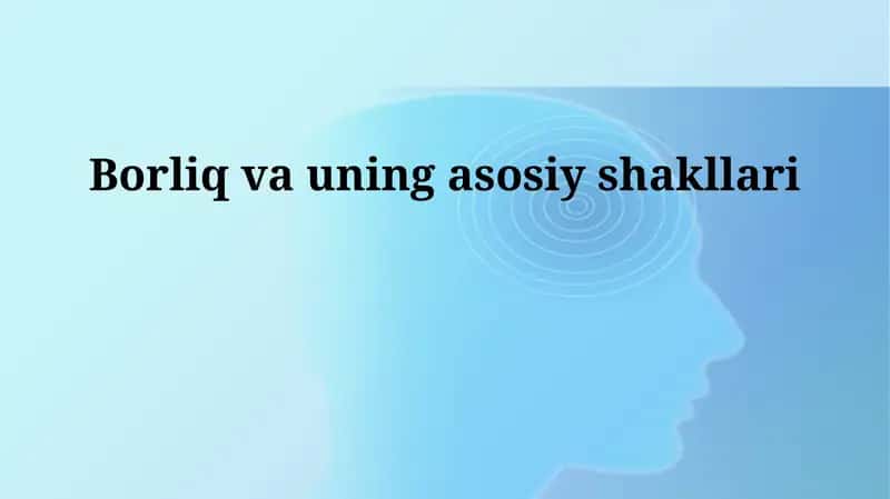 Borliq va uning asosiy shakllari