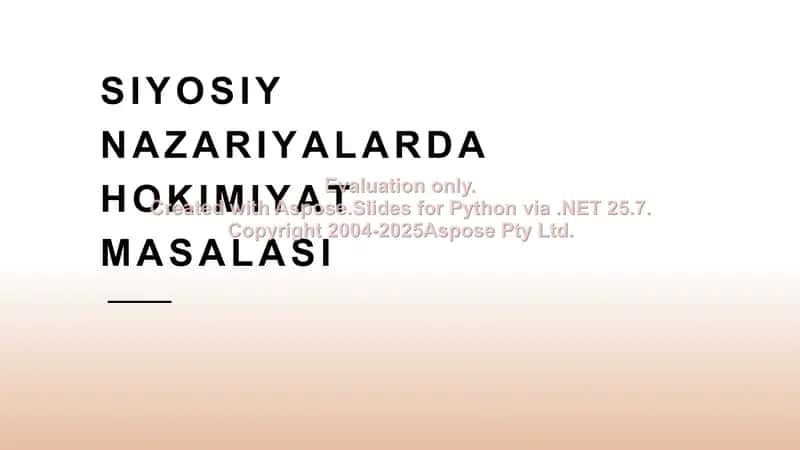 Siyosiy nazariyalarda hokimiyat masalasi