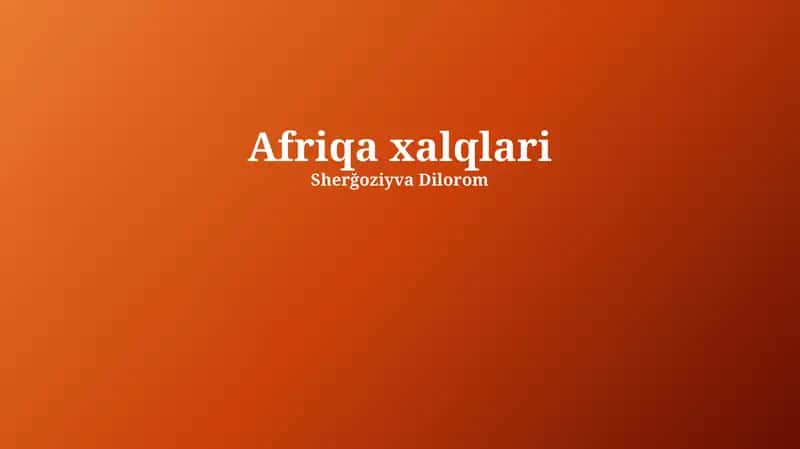 Afriqa xalqlari