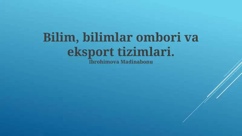 Fan, Fan Omborlari va Eksport Tizimlari