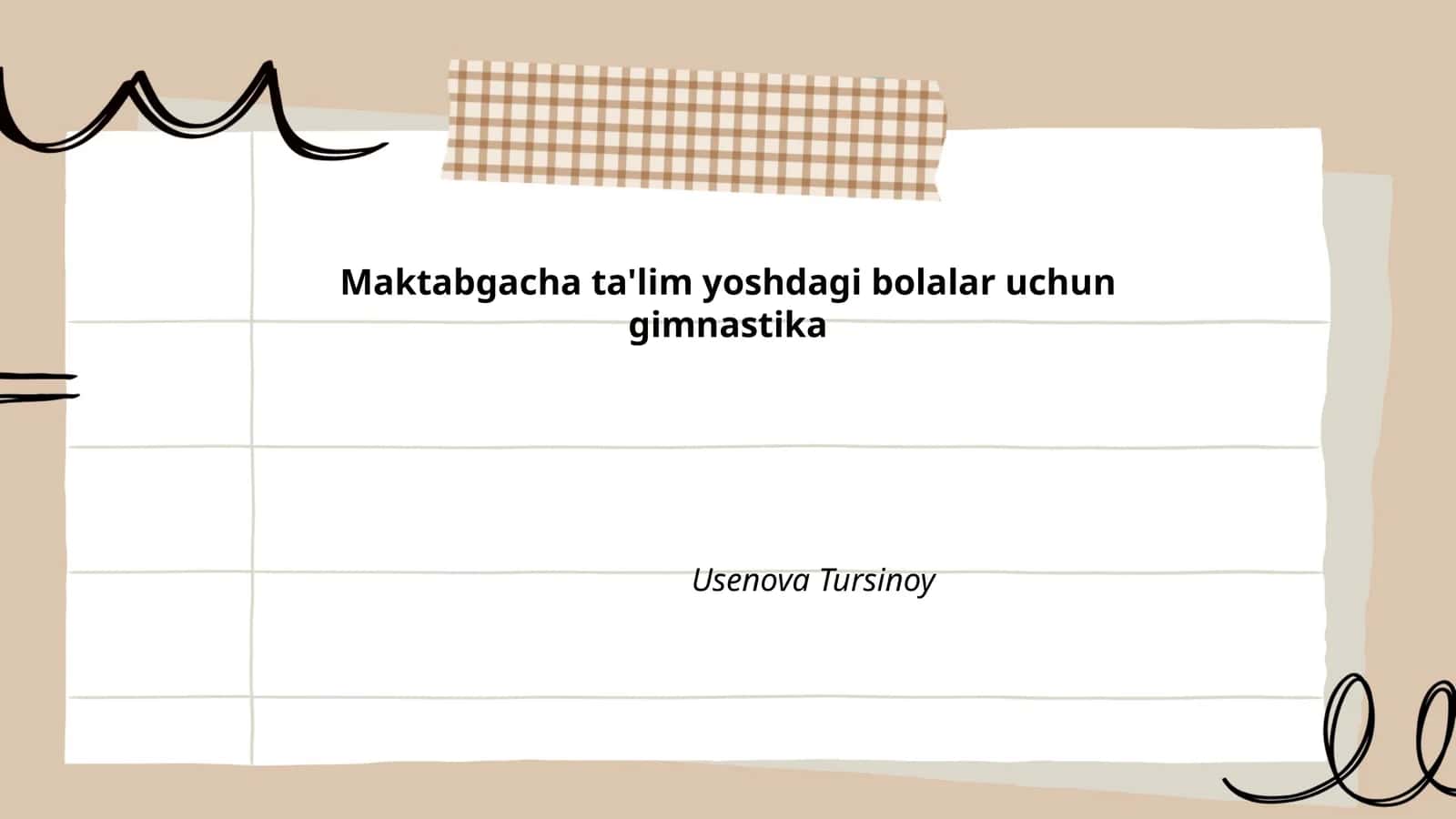Maktabgacha ta'lim yoshdagi bolalar uchun gimnastika