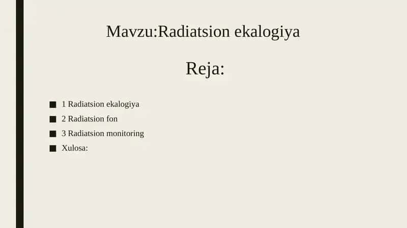 Radiatsion ekologiya