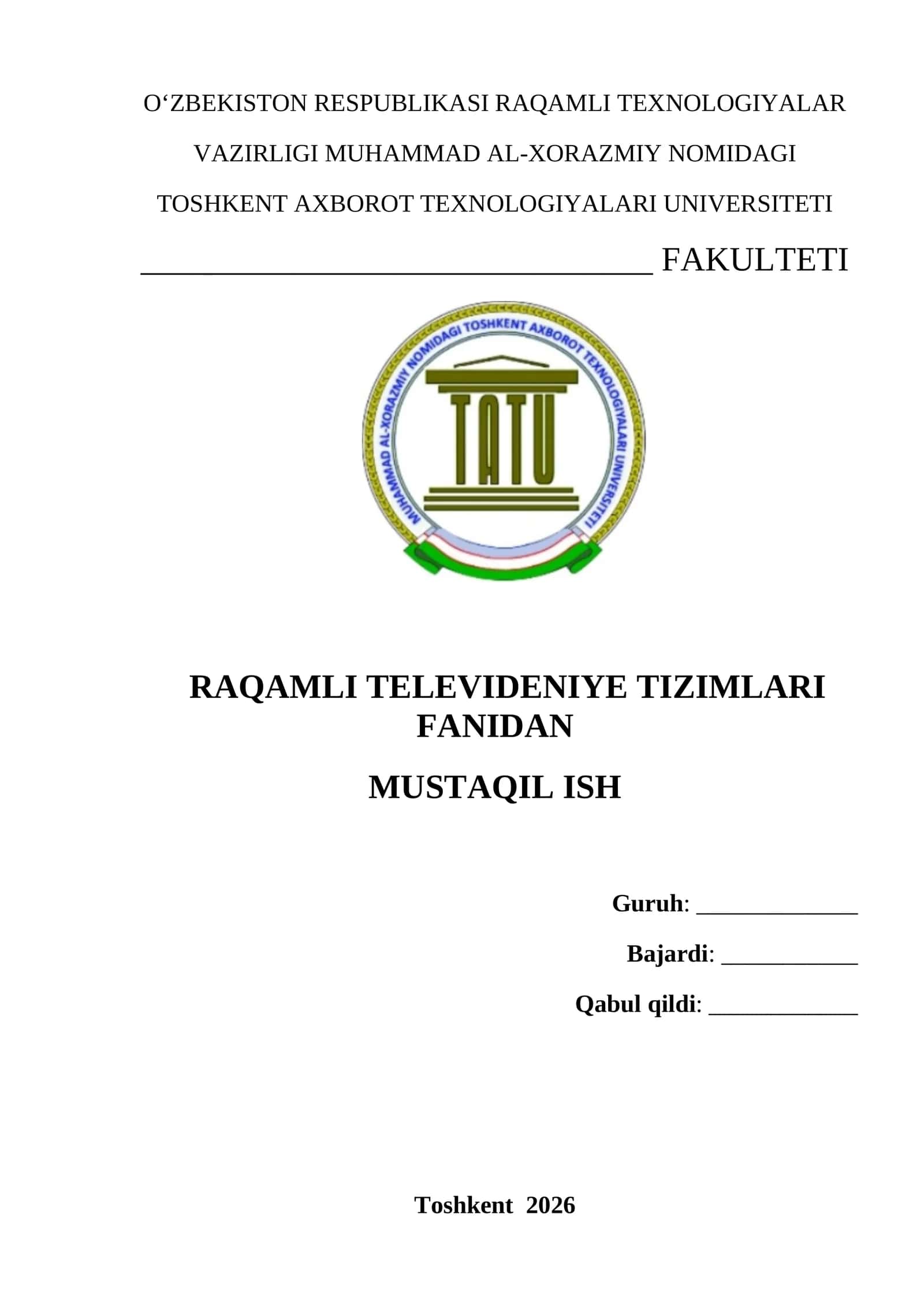 Mobil aloqa tizimlarida raqamli televideniye ko'rsatuvlarini amalga oshirish