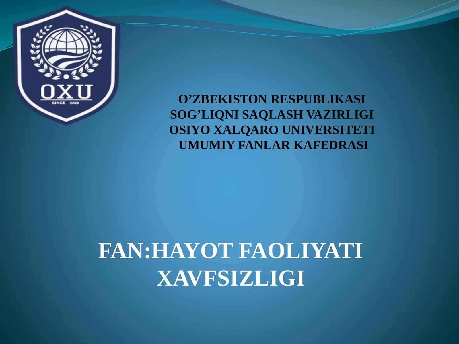 Hayot faoliyati xavfsizligini ta’minlash tamoyillari uslublari