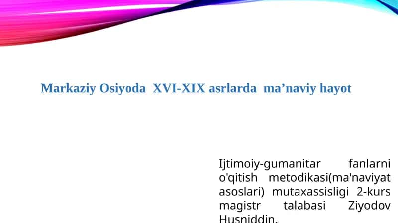 Ijtimoiy-gumanitar fanlar o'qitish metodikasi