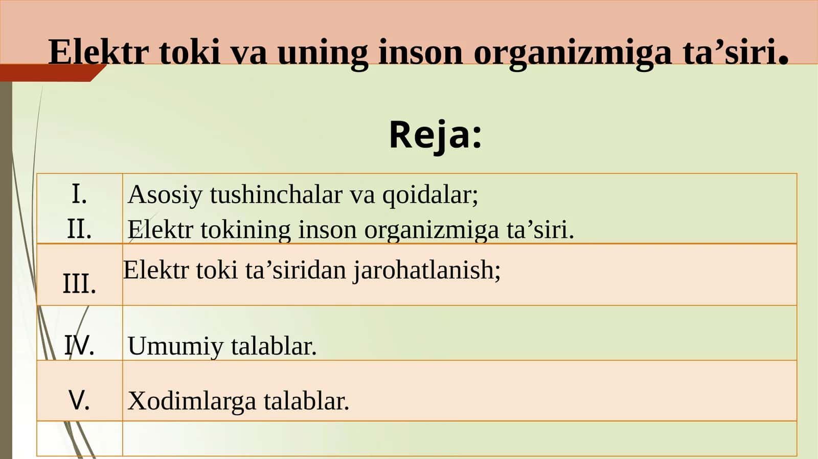 Elektr tokivauninginsonorganizmigata’siri
