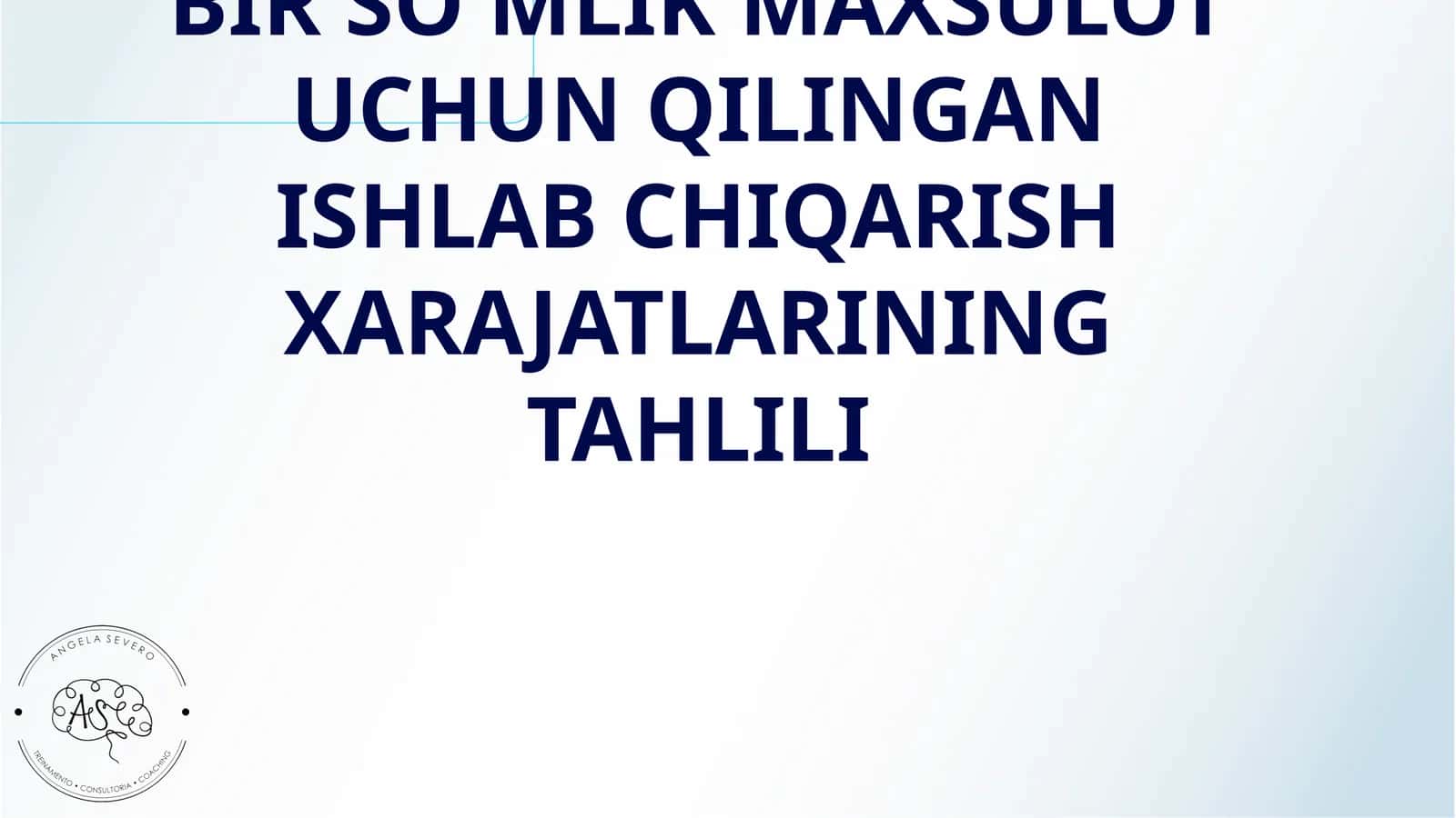BIR SO'MLIK MAXSULOT UCHUN QILINGAN ISHLAB CHIQARISH XARAJATLARINING TAHLILI
