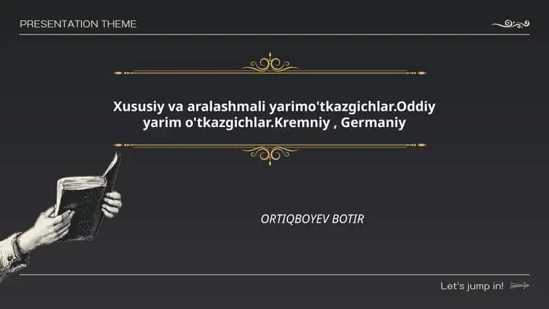 Xususiy va aralashmali yarimo'tkazgichlar