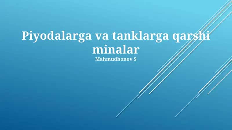 Piyodalarga va tanklarga qarshi minalar