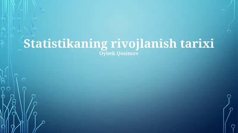 Statistikaning rivojlanish tarixi