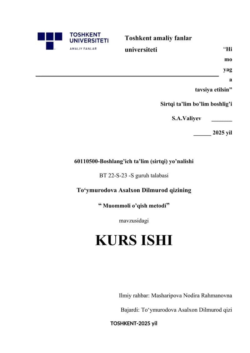 Muommili o'smirlar bilan ishlashning o'zuga xos xususiyasi.