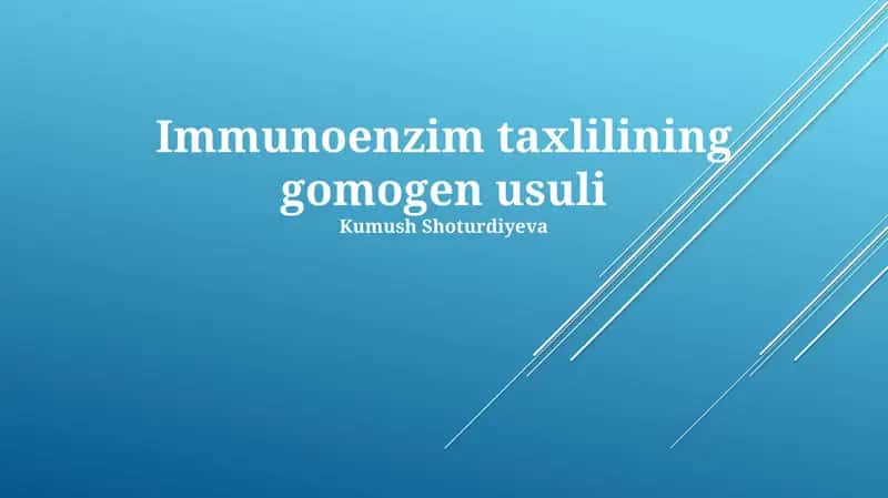 Immunoenzim taxlilining gomogen usuli