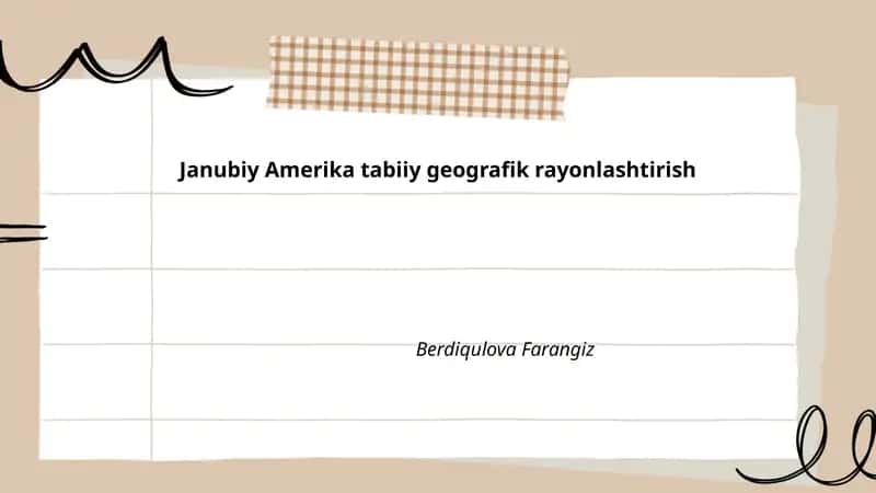 Janubiy Amerika tabiiy geografik rayonlashtirish
