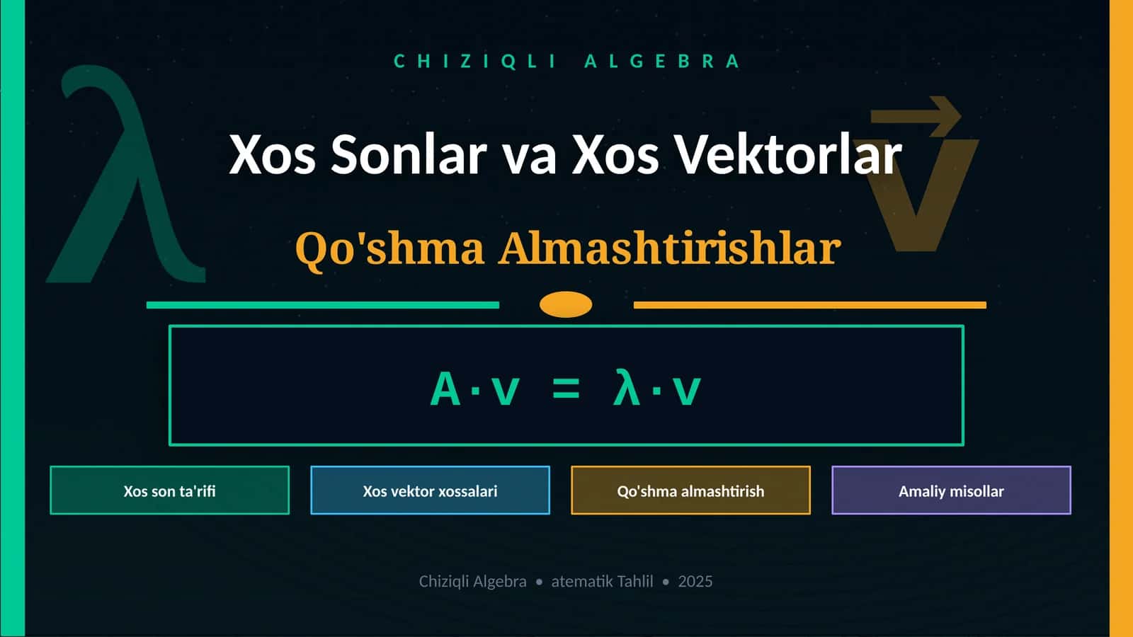 xos sonlarni vektorlik almashunuvi
