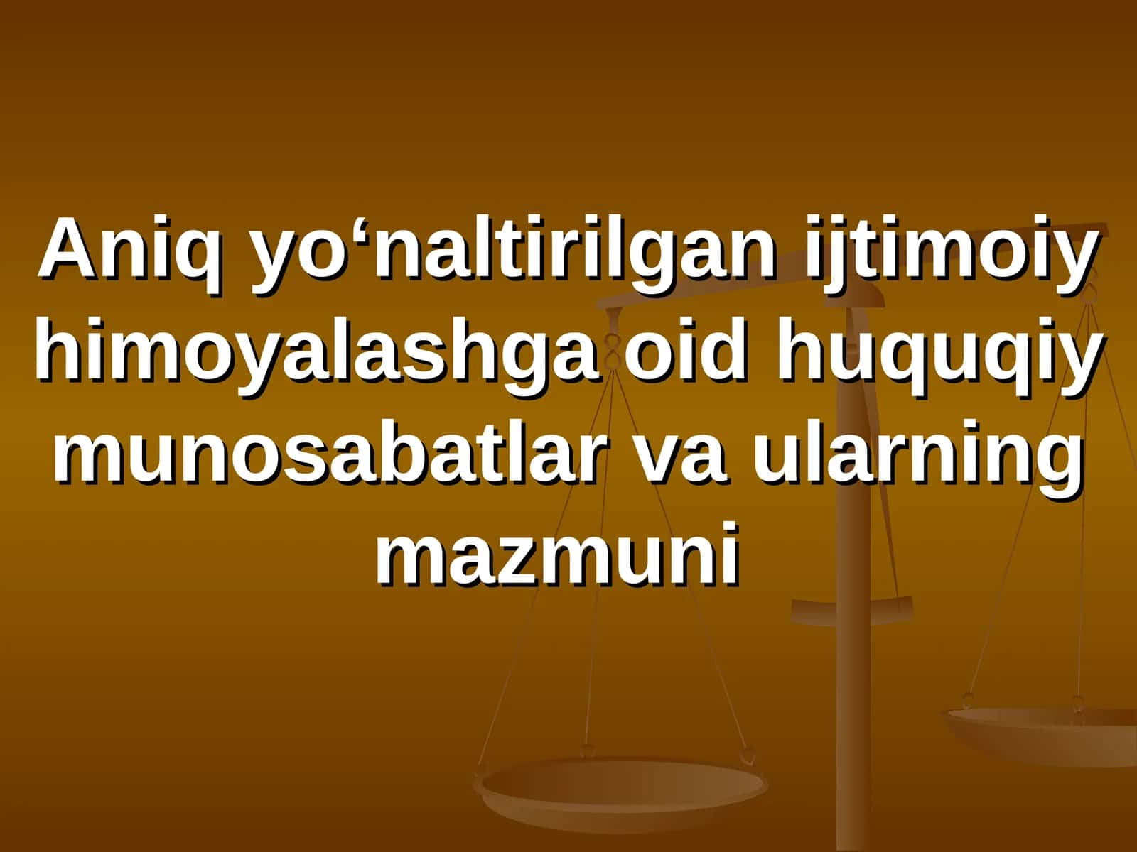 Аniq yo‘nаltirilgаn ijtimоiy himоyalаshgа оid huquqiy munоsаbаtlаr vа ulаrning mаzmuni