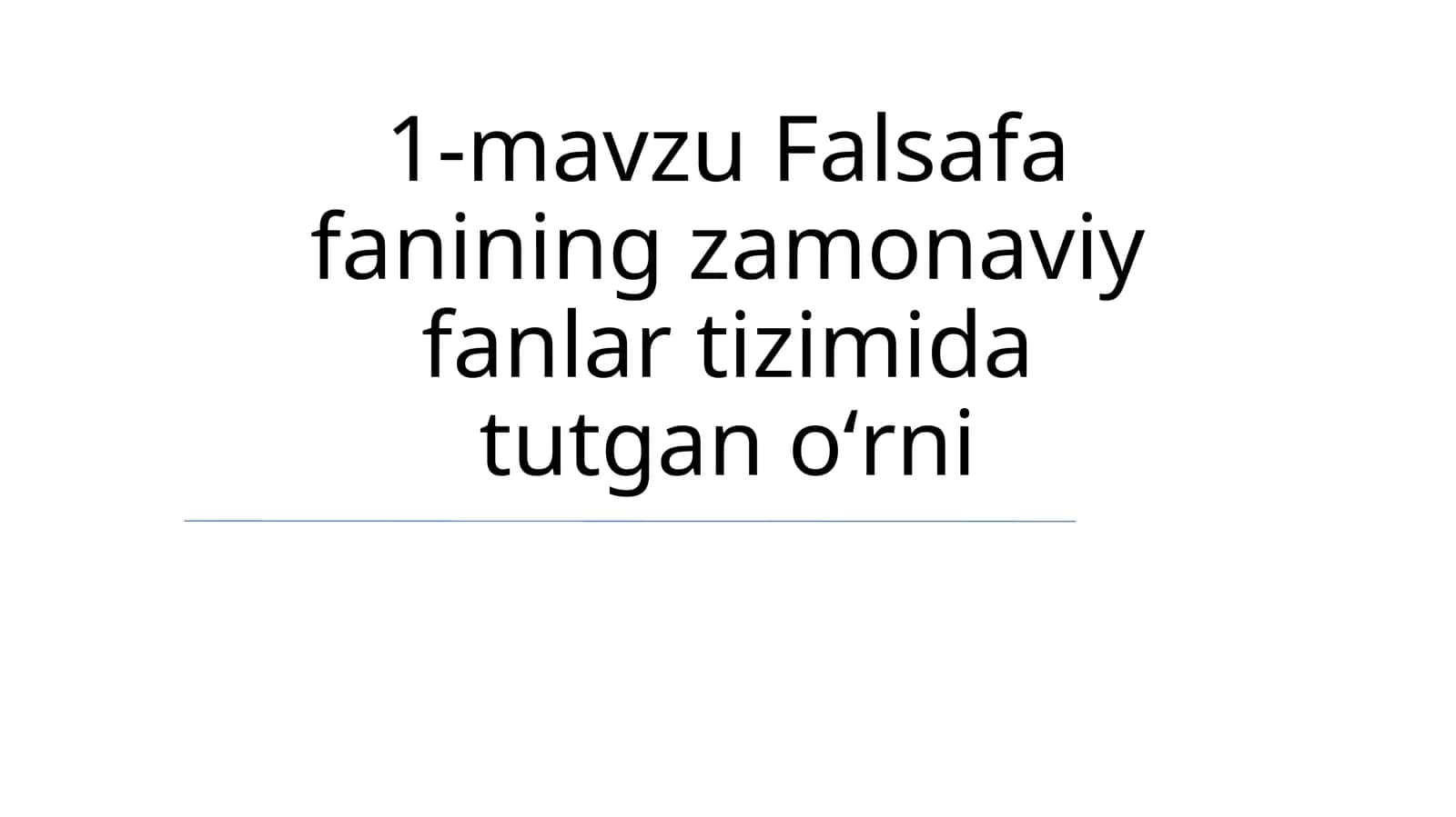Falsafa fanlar tizimidagi o'rni