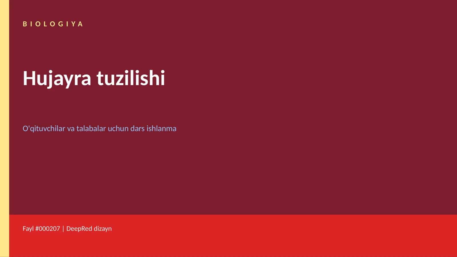 BIOLOGIYA: Hujayra tuzilishi
