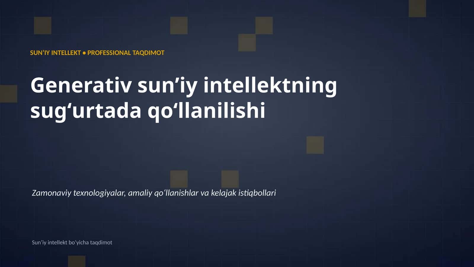 Generativ sunʼiy intellektning sugʻurtada qoʻllanilishi