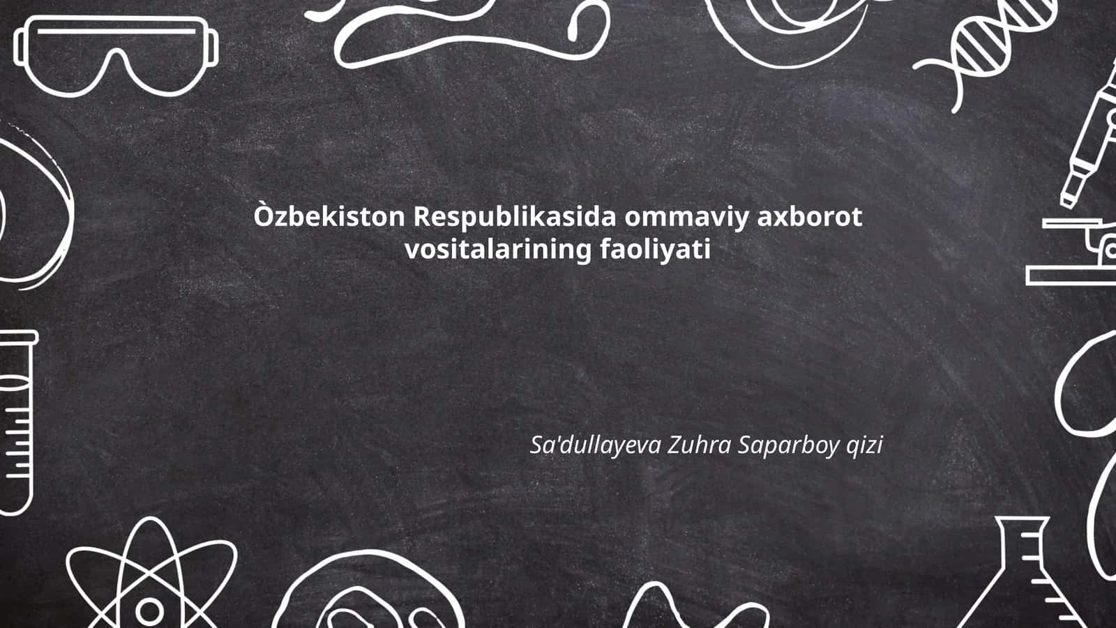 Ommaviy axborot vositalarining huquqiy maqomi