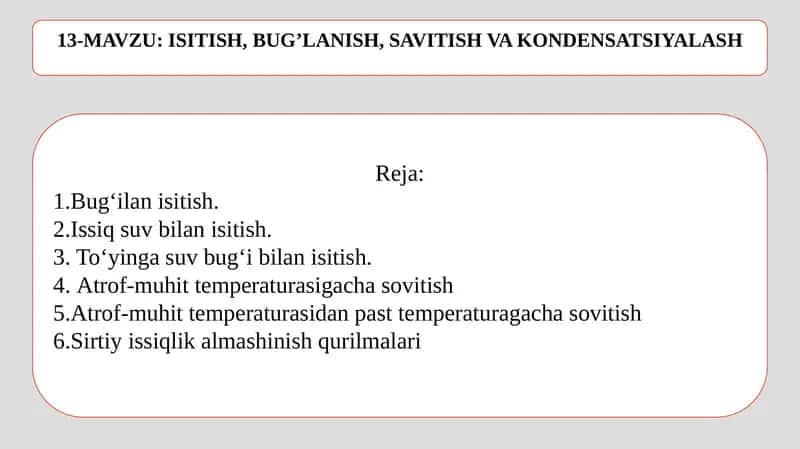 Issiqlik almashinish qurilmalari