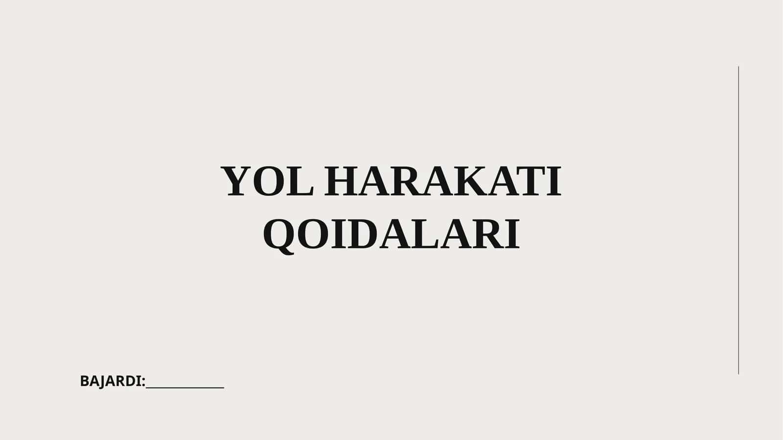 YHT transport xavfsizligini ta'minlash qoidalari