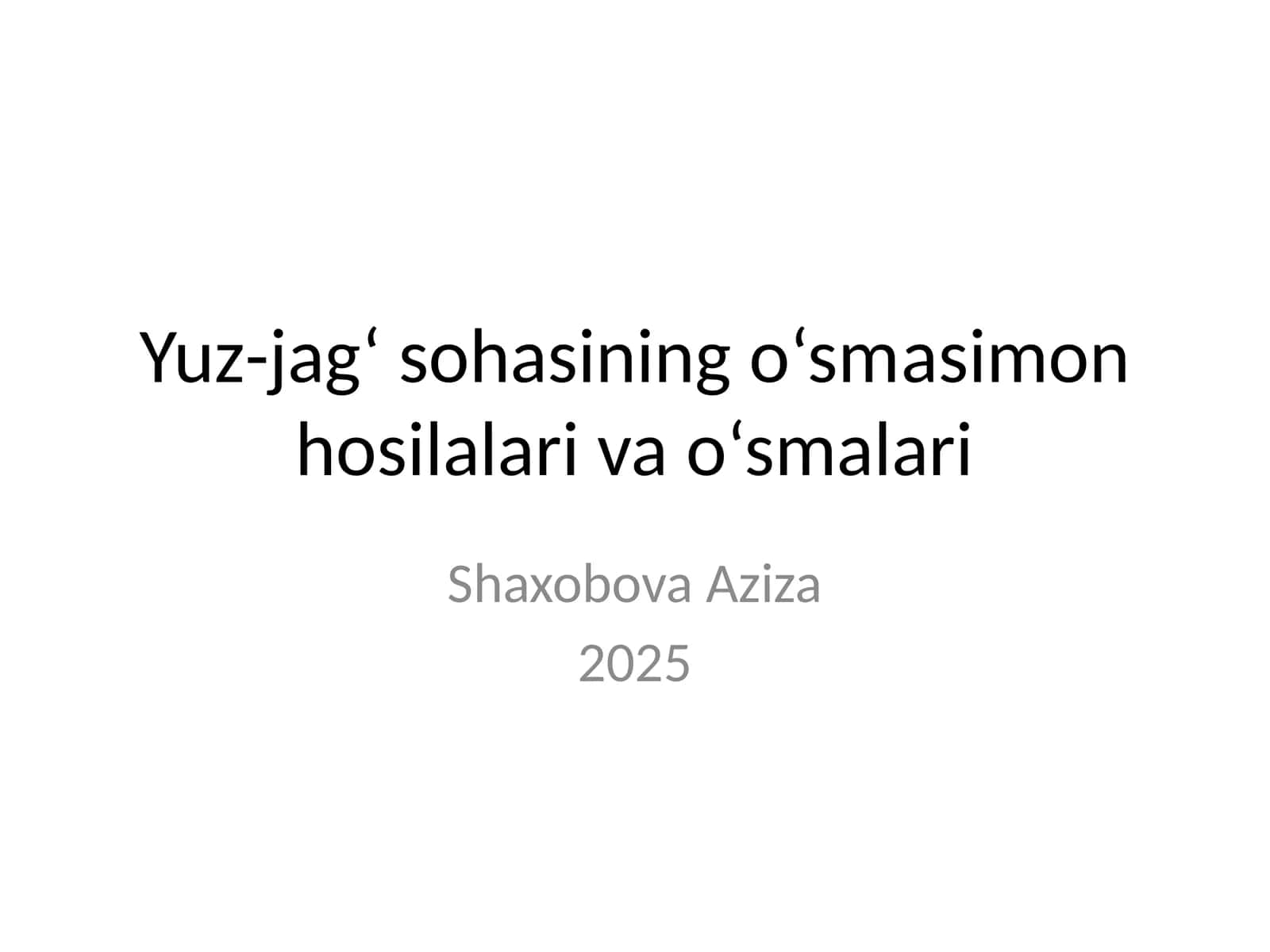 O‘smosimon hosilalar (psevdotumorlar)