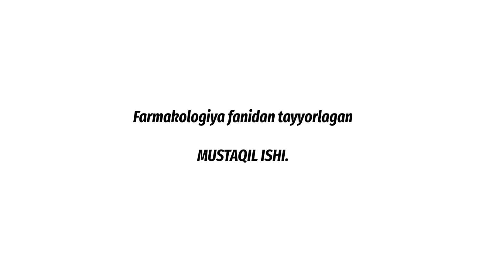 Tropikamidning farmakalogiyasi