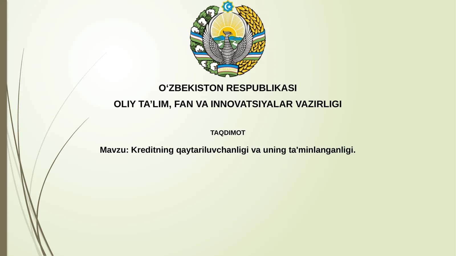 Qarzni qaytarish va ta'minlash asoslari